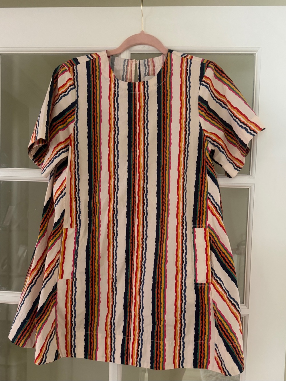 Anthropologie ( Maeve) Short Sleeve Striped Pocket Dress/tunic -Multi
